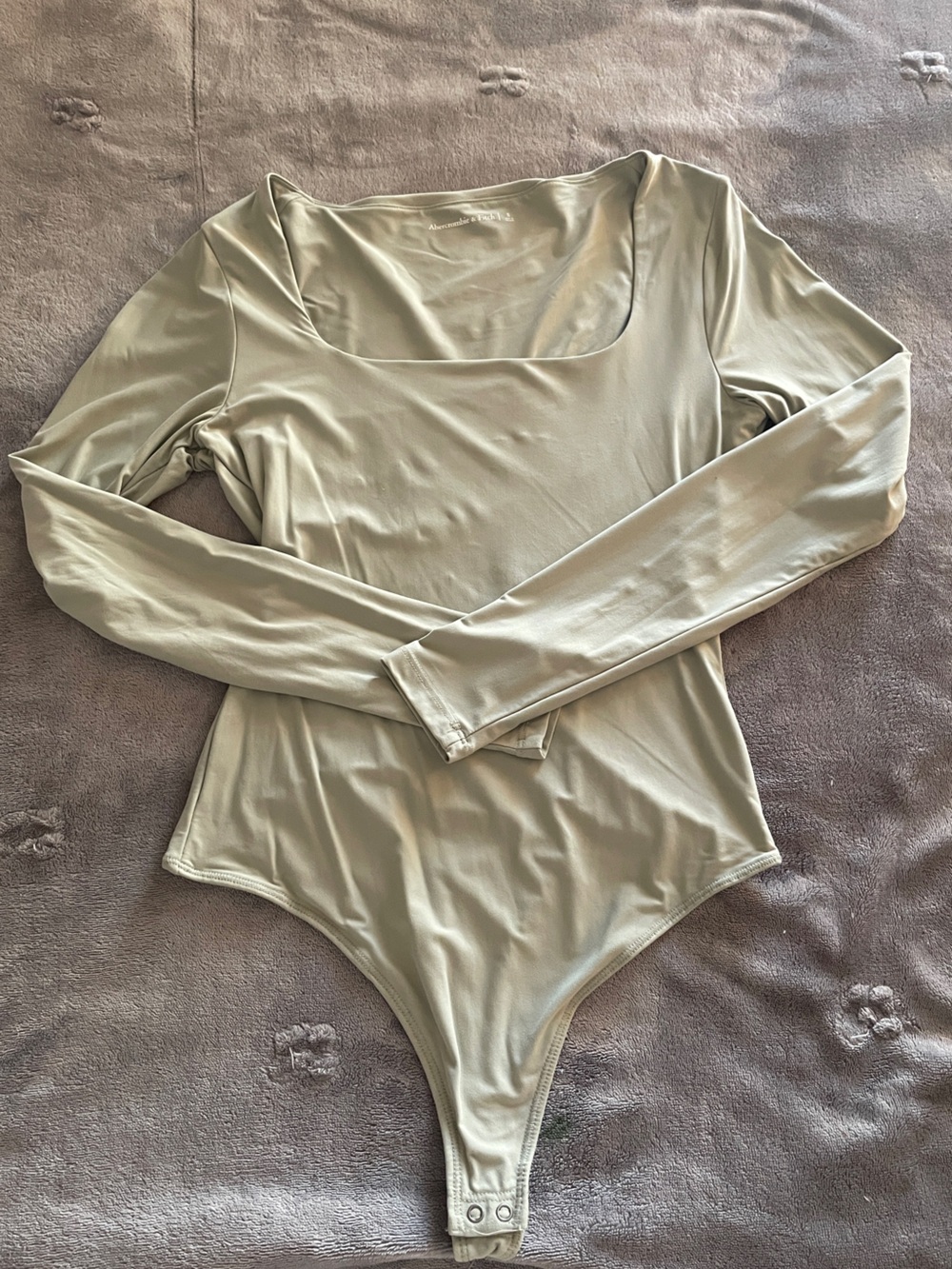 Abercrombie & Fitch Sage Green Long-Sleeve Bodysuit